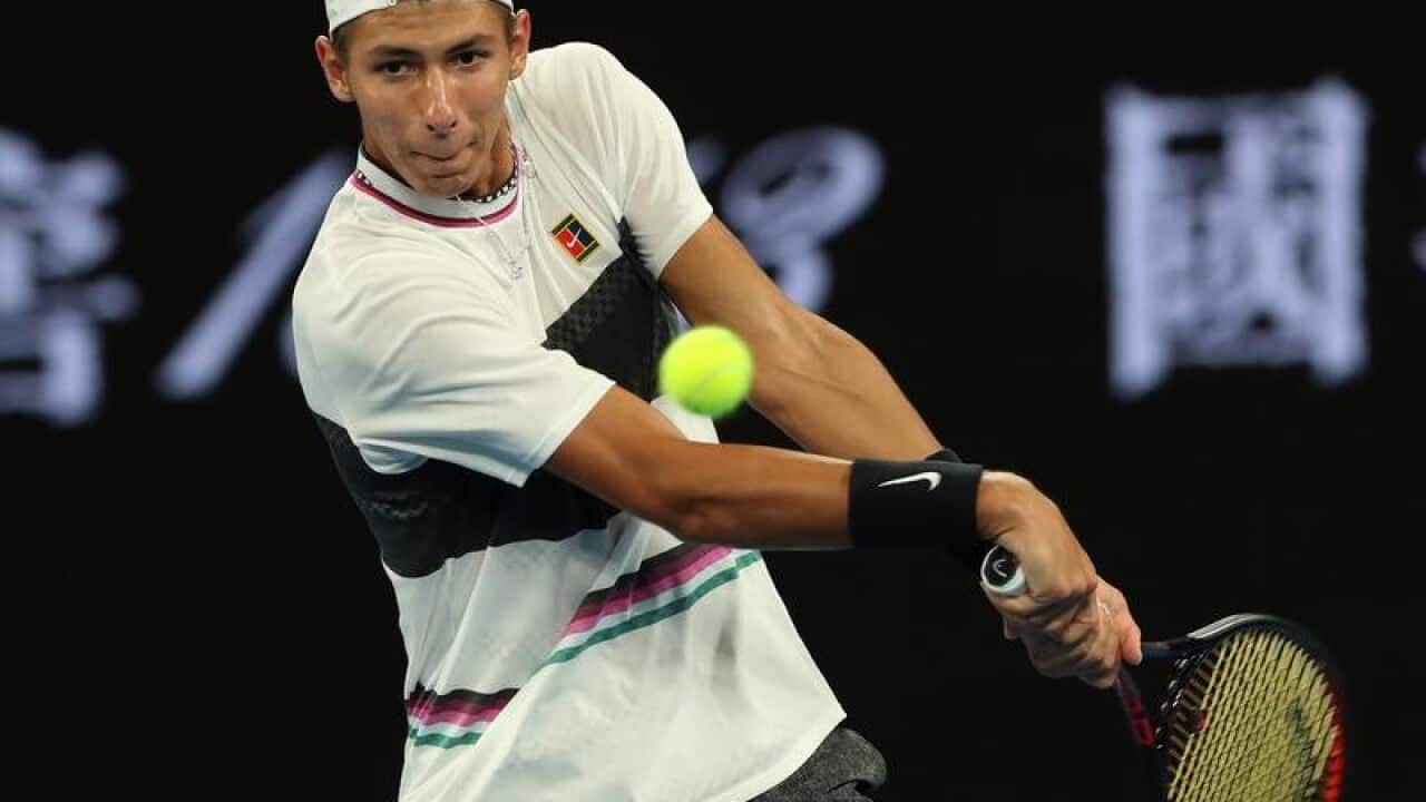 Alexei Popyrin of Australia in action.