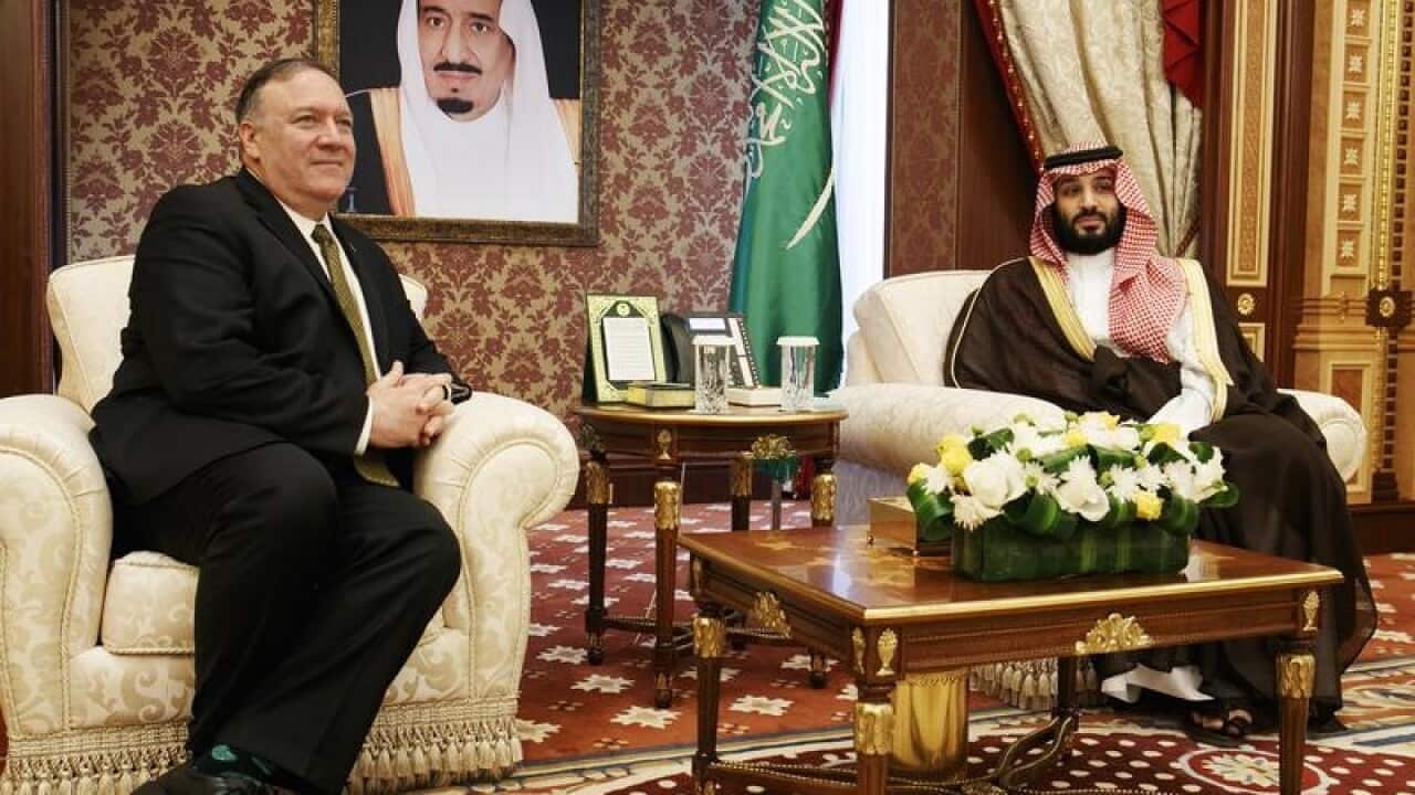 US Secretary of State Mike Pompeo and Crown Prince Mohammed bin Salman