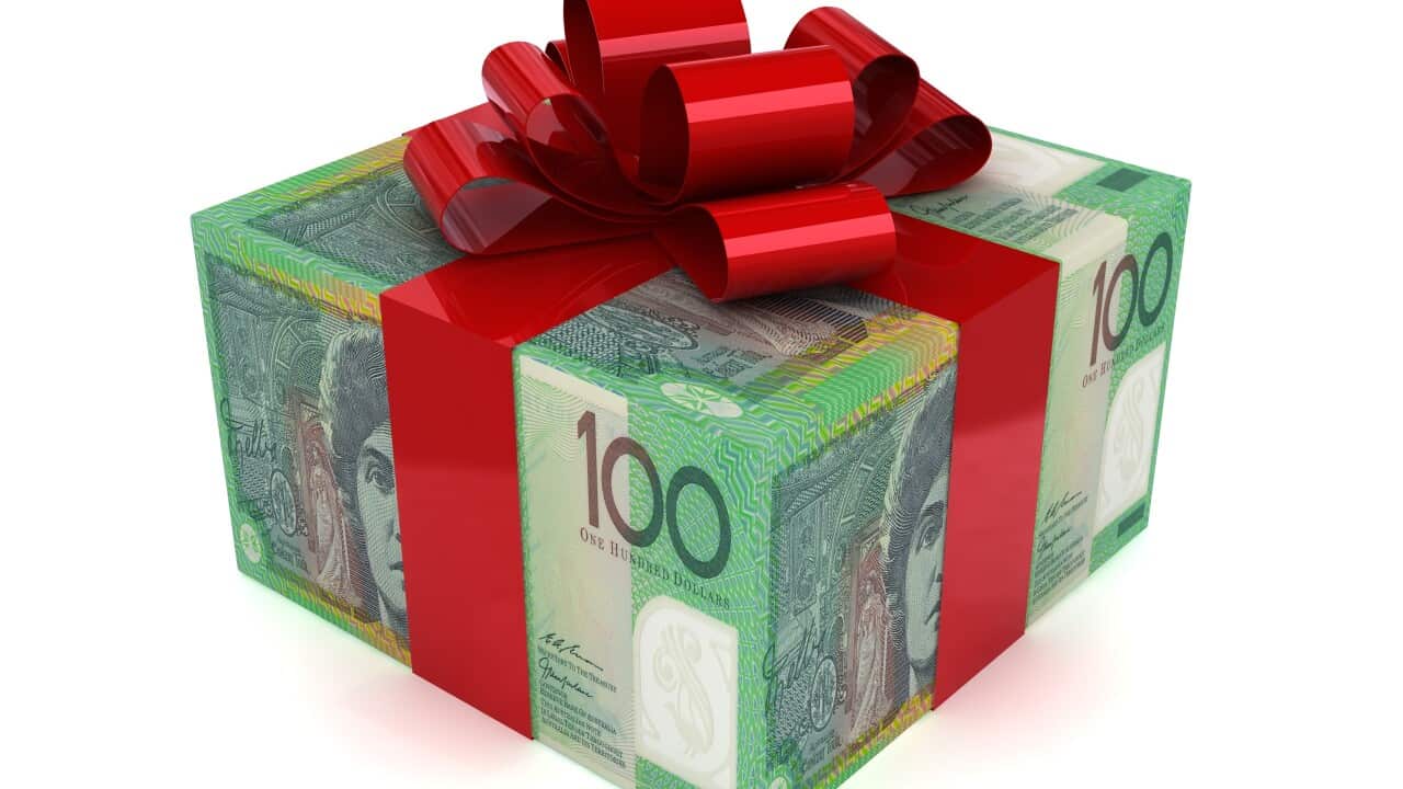 Australian currency gift wrapped