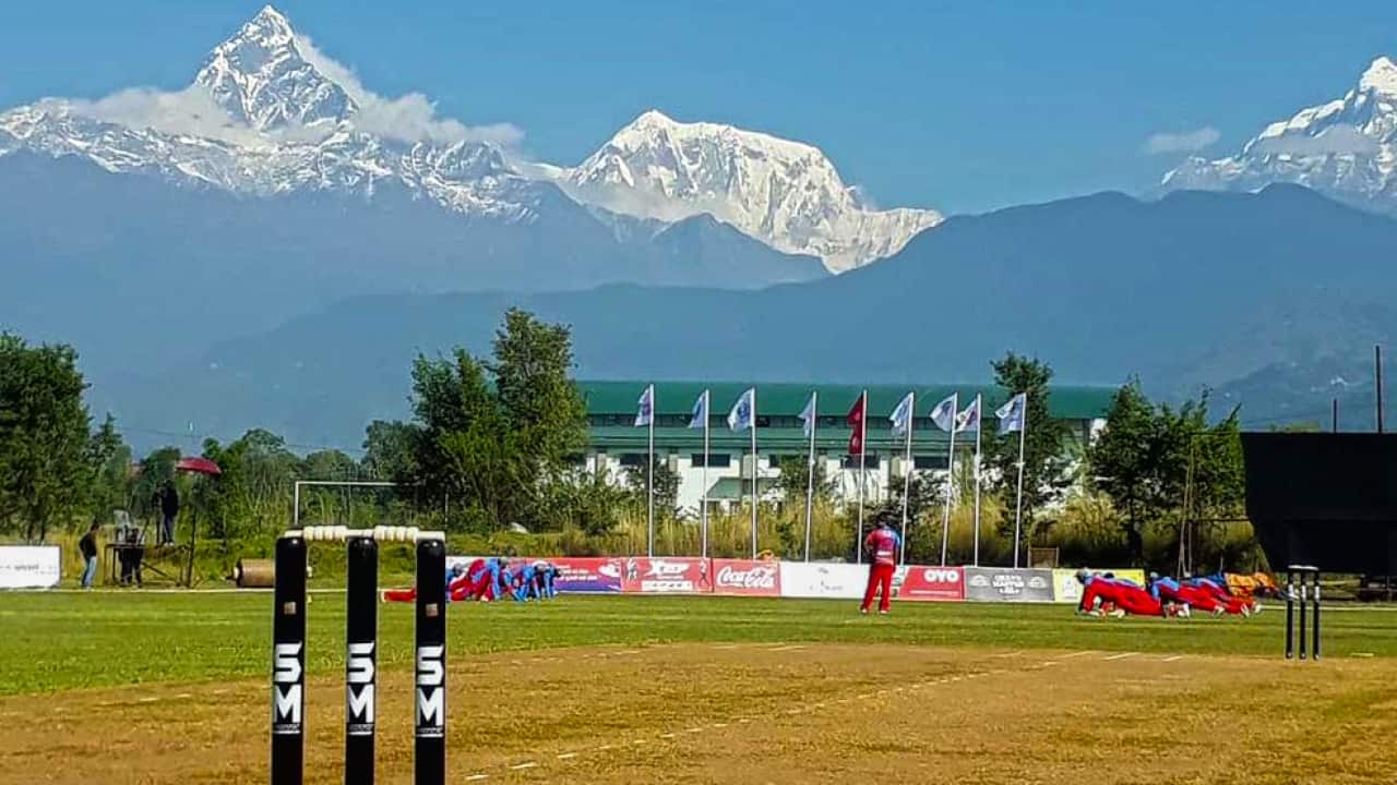 Stunning backdrop for cricket in Nepal