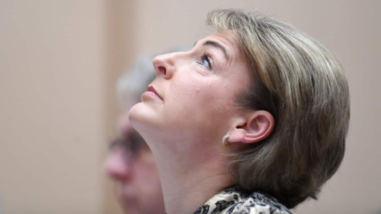 Australian Employment Minister Michaelia Cash speaks during Senate estimate hearings at Parliament House in Canberra, Thursday, October 26, 2017. (AAP Image/Lukas Coch) NO ARCHIVING