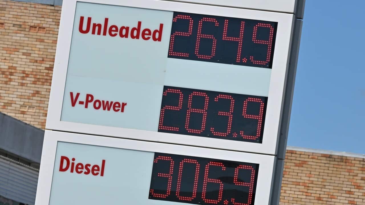 Petrol and diesel prices are seen at a petrol station in the NSW town of Narrabri (AAP)