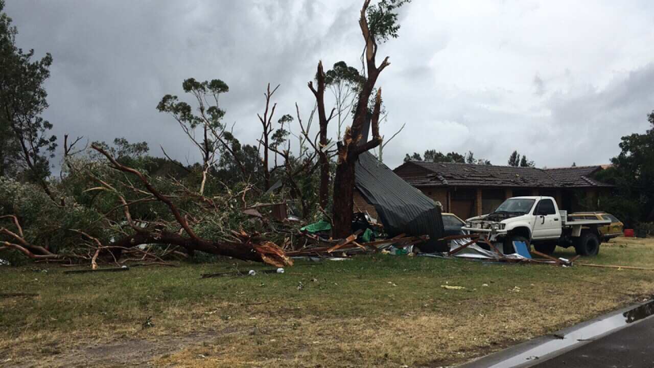 Damage caused by a severe storm in Kurnell, southern Sydney
