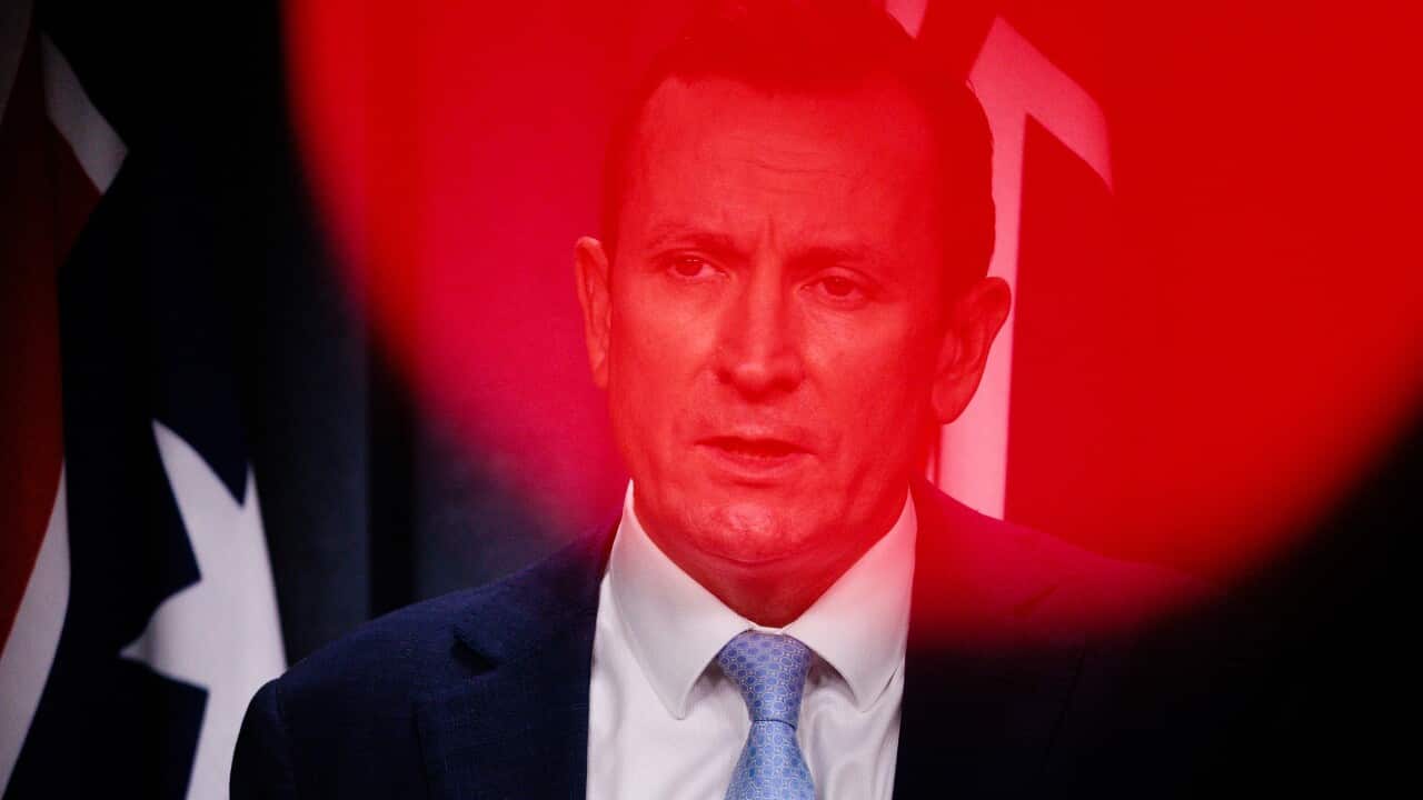 WA Premier Mark McGowan speaks to the media during a press conference in Perth, Friday, February 11, 2022. (AAP Image/Richard Wainwright) NO ARCHIVING