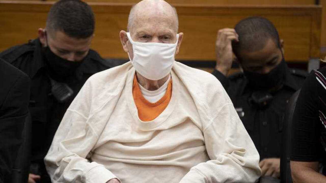 Joseph James DeAngelo sits in court during the third day of victim impact statements in California.