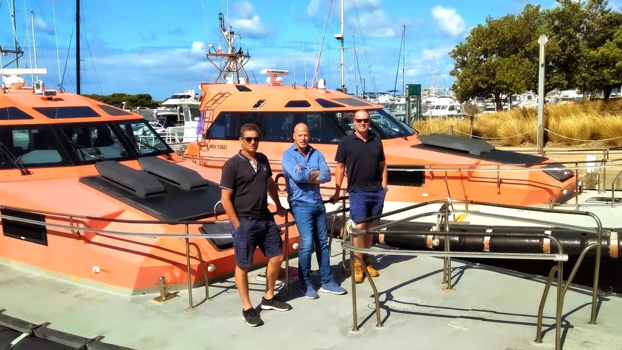 Thorsten Werges (Mitte) – mit seinen Kollegen Mike Randall (Links) und Grant Jordan (Rechts)