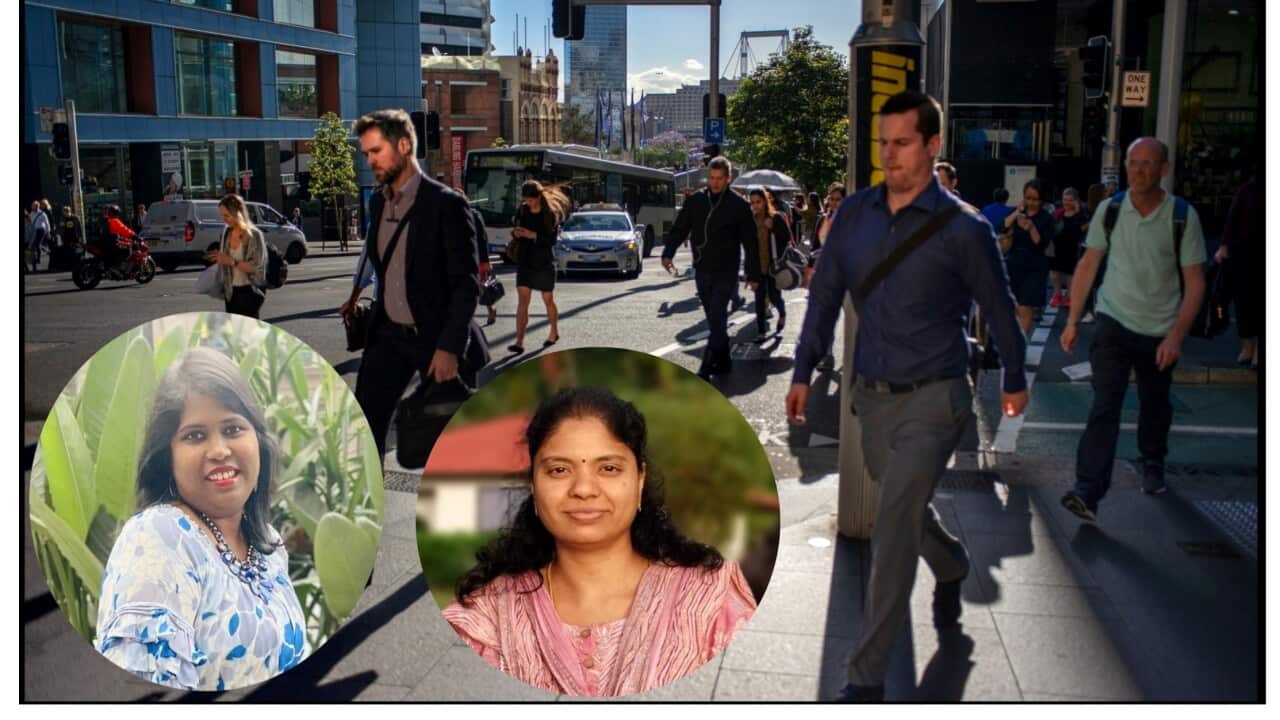 People crossing the street in Barangaroo