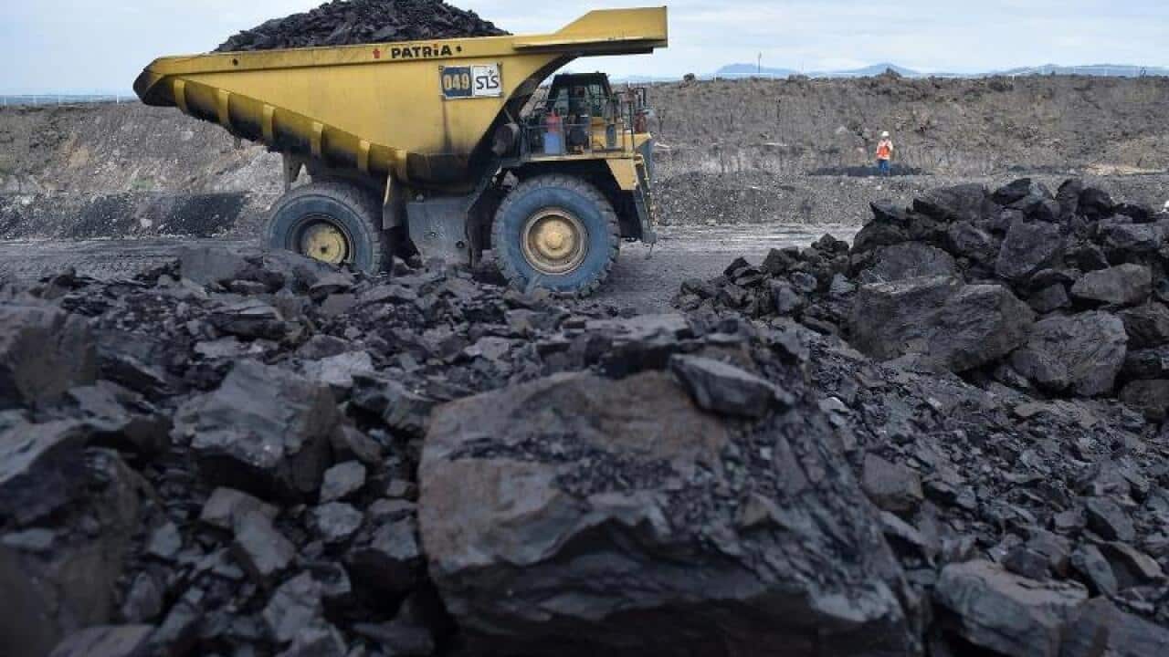 A truck carries coal at PT Adaro Indonesia coal mining in Tabalong, Kalimantan island, Indonesia October 17, 2017.