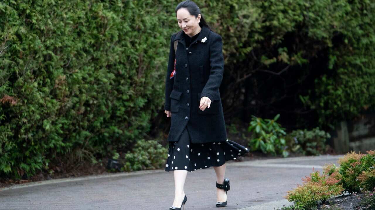 Meng Wanzhou leaves her home to go to BC Supreme Court in Vancouver, Canada