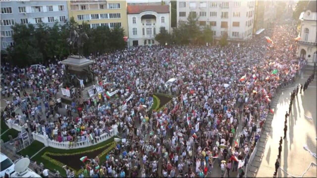 Протестиращи в София.