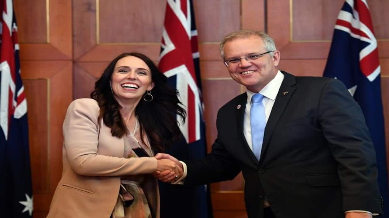 Jacinda Ardern and Scott Morrison