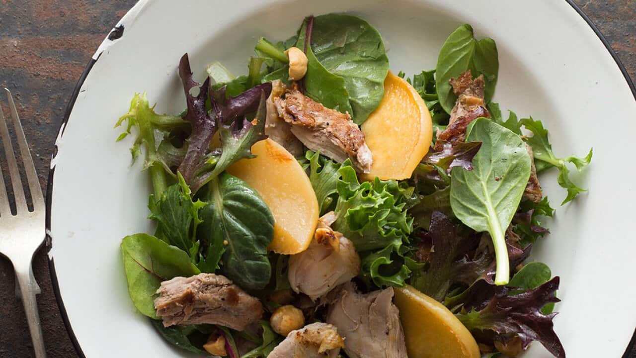 Grilled quail winter salad