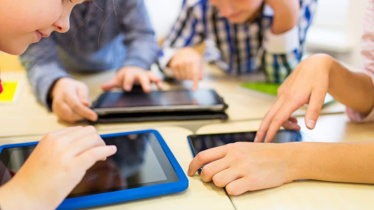 close up of school kids playing