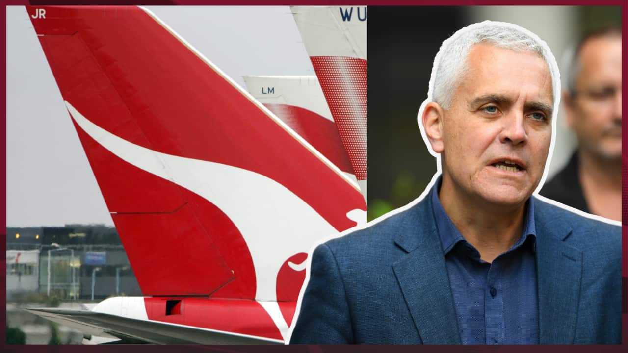 (L) Qantas aircraft Credit Tim Ockenden PA Wire AAP Image (R) TWU National Secretary Michael Kaine credit - AAP ImageJames Ross.png