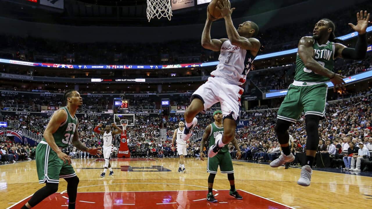 Washington Wizards guard Bradley Beal (3) shoots