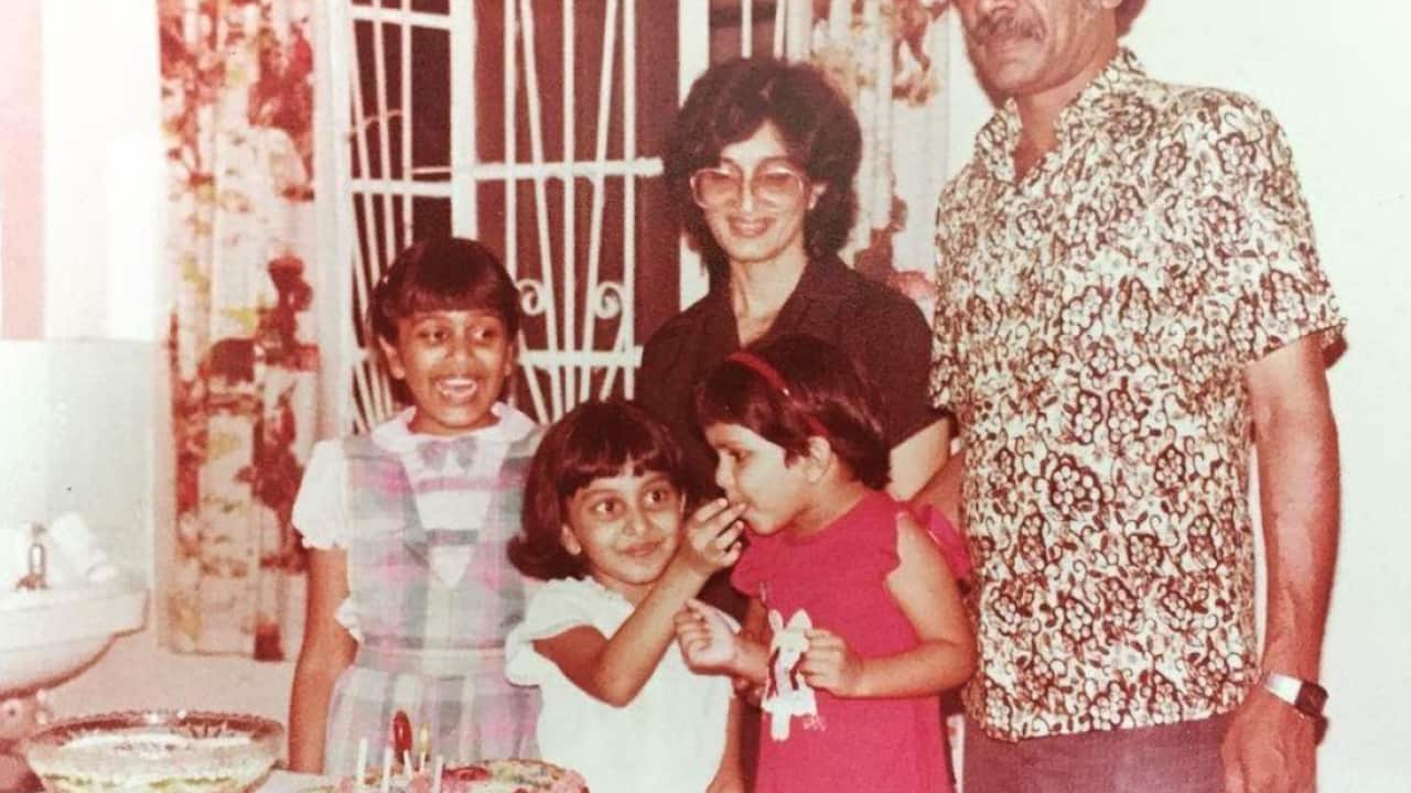 Seetha and her family in 1986.