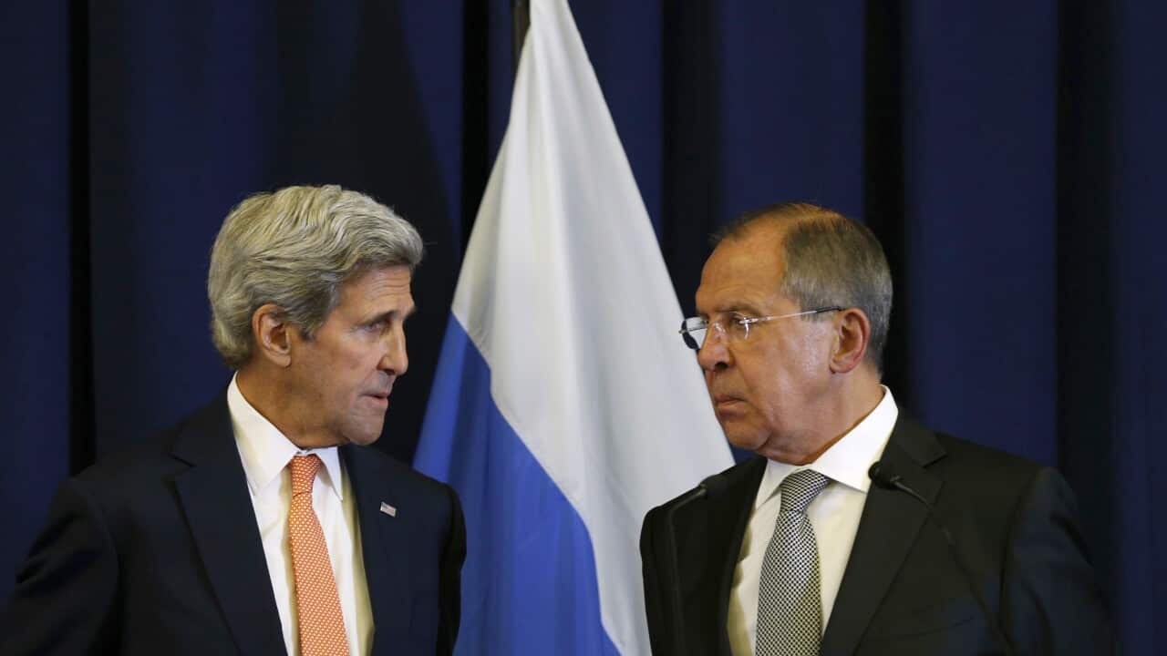 US Secretary of State John Kerry and Russian Foreign Minister Sergei Lavrov.
