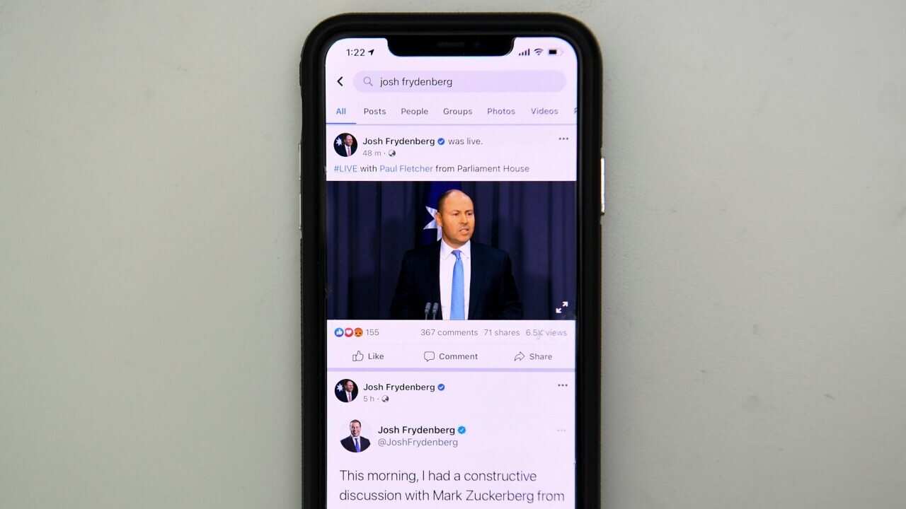 The facebook live video of Australian Treasurer Josh Frydenberg’s press conference