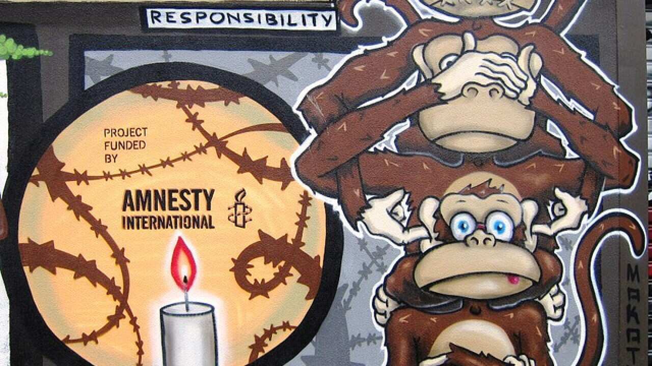 An inconsistent year for human rights! Amnesty International Mural 5 Artwork as part of commissioned Napier St mural for Amnesty International.