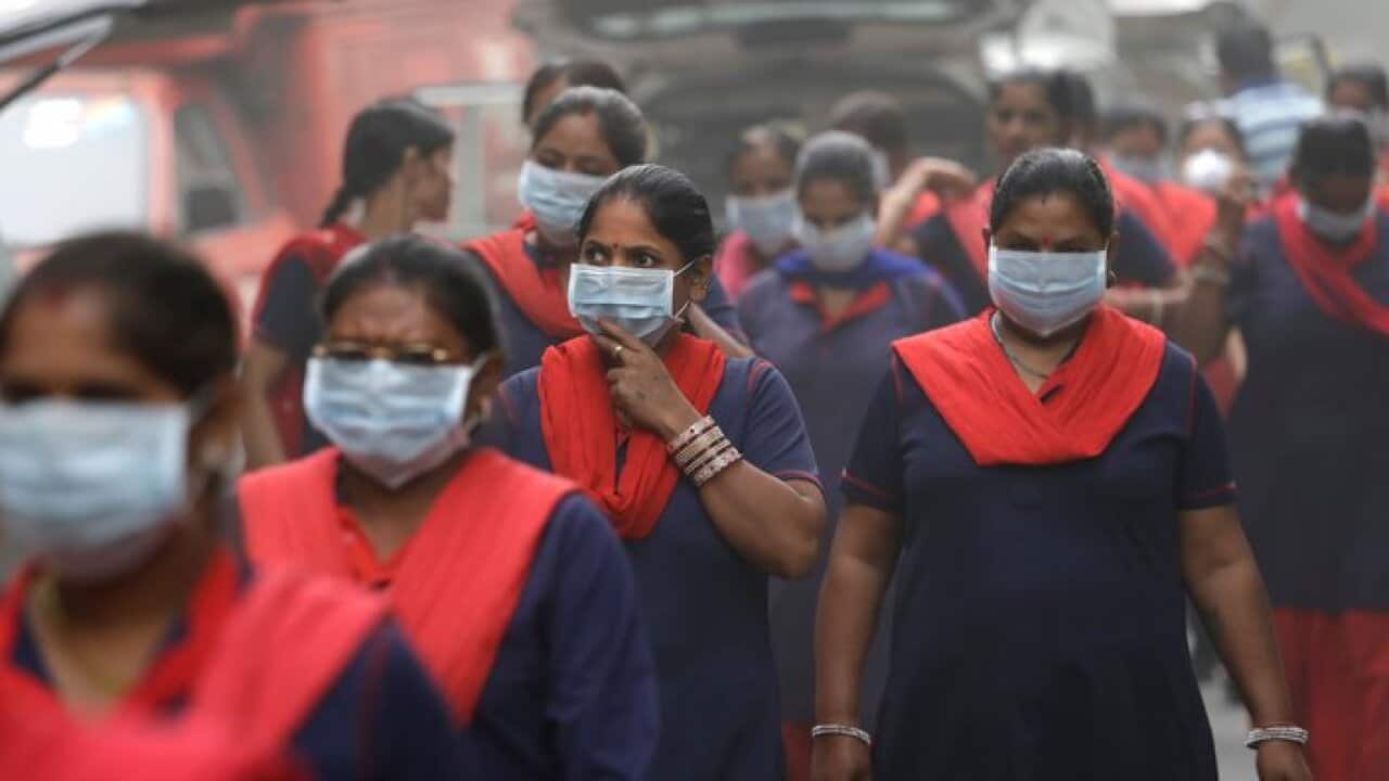 A group of Indian women wear pollution mask arrives to a protest against air pollution in New Delhi, India, Sunday, Nov. 6, 2016. Even for a city considered one of the worlds dirtiest, the Indian capital hit a new low this week. Air so dirty you can taste