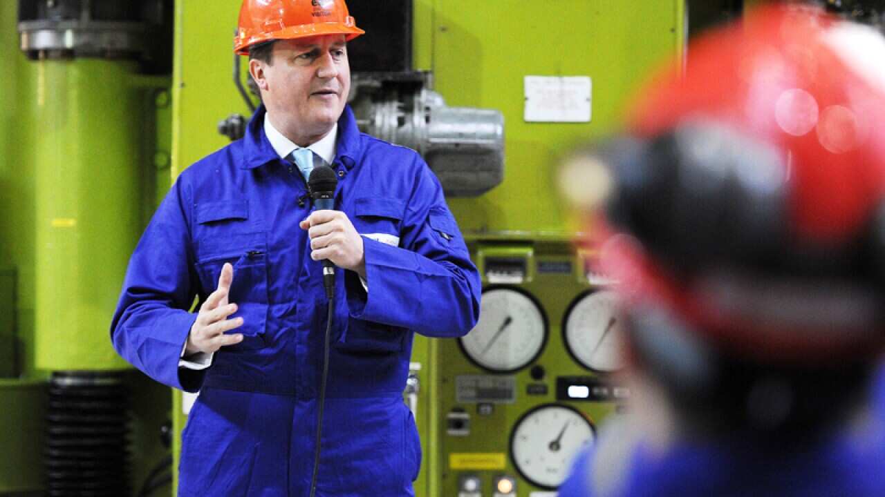 British Prime Minister David Cameron at Hinkley Point B