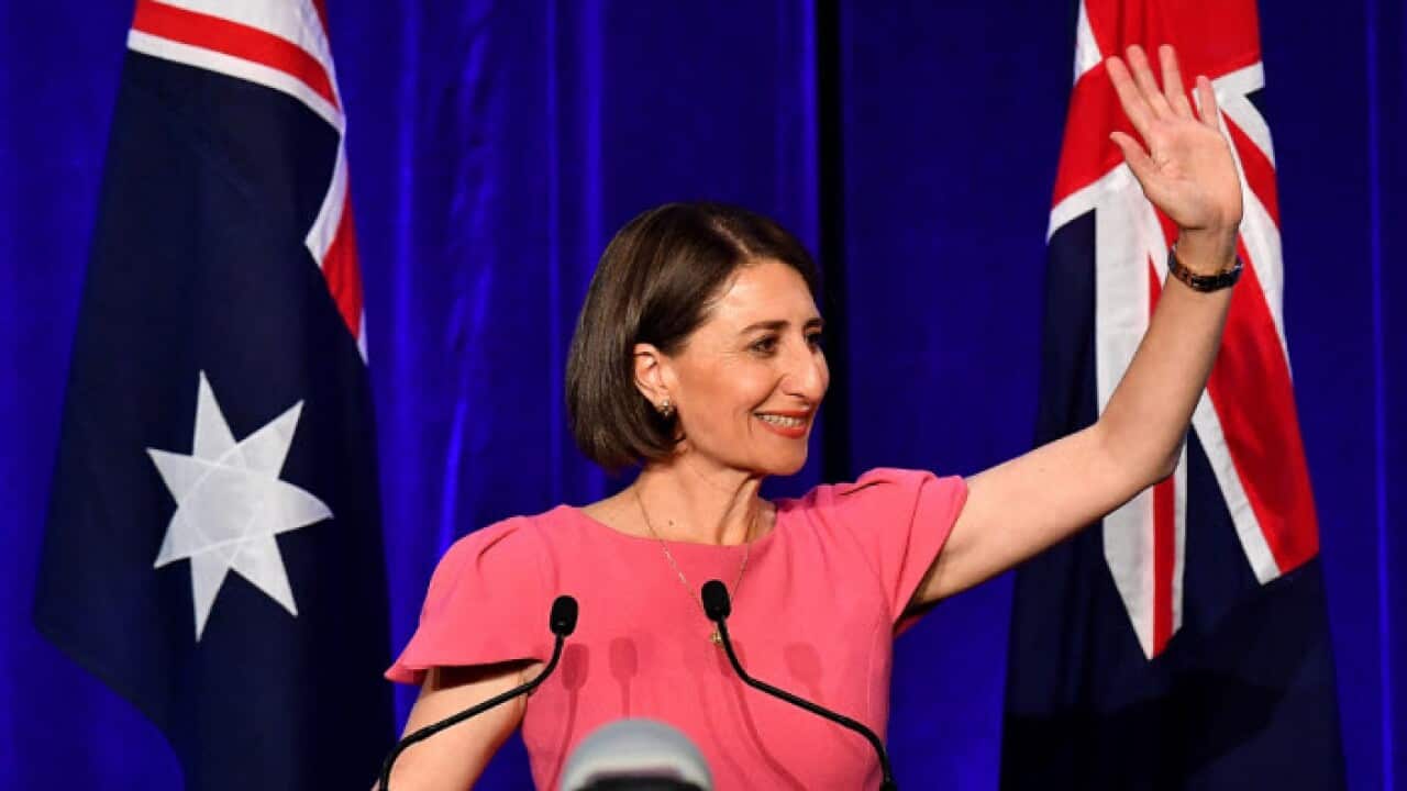 Image: Gladys Berejiklian celebrates the NSW Liberal party win of the 2019 New South Wales election (AAP)