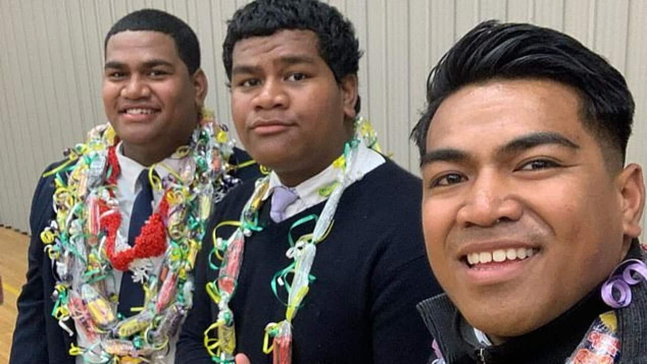 Solomone Taufeulungaki, pictured left, was killed on Tuesday night in a Melbourne stabbing.