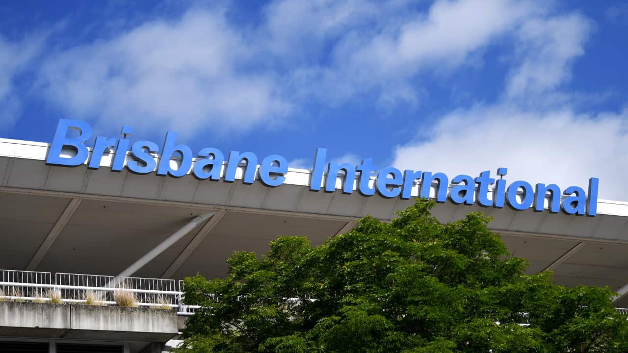The entrance to the International Airport in Brisbane, Saturday, December 12, 2020. Passengers aboard the first flight from New Zealand since restriction between Queensland and New Zealand were lifted, have gone into mandatory hotel quarantine. (AAP Imag