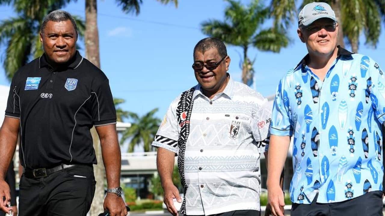 Scott Morrison, former league star Petero Civoniceva