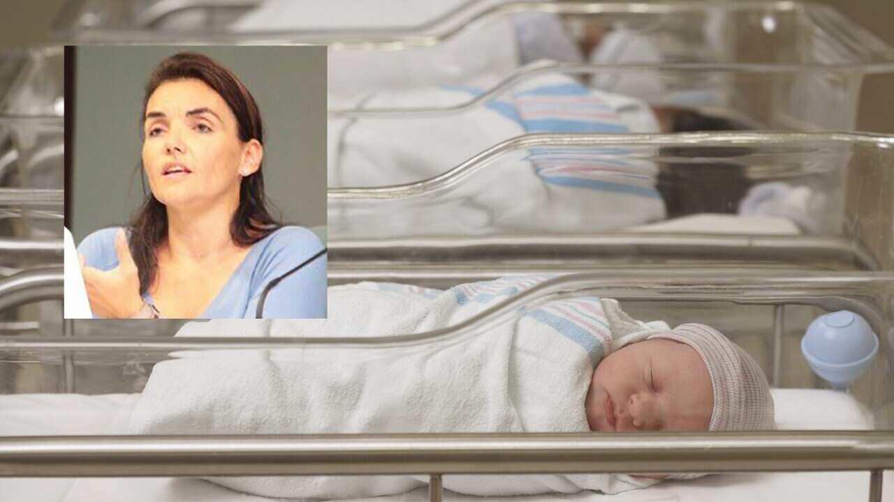 Newborn babies sleeping in hospital nursery