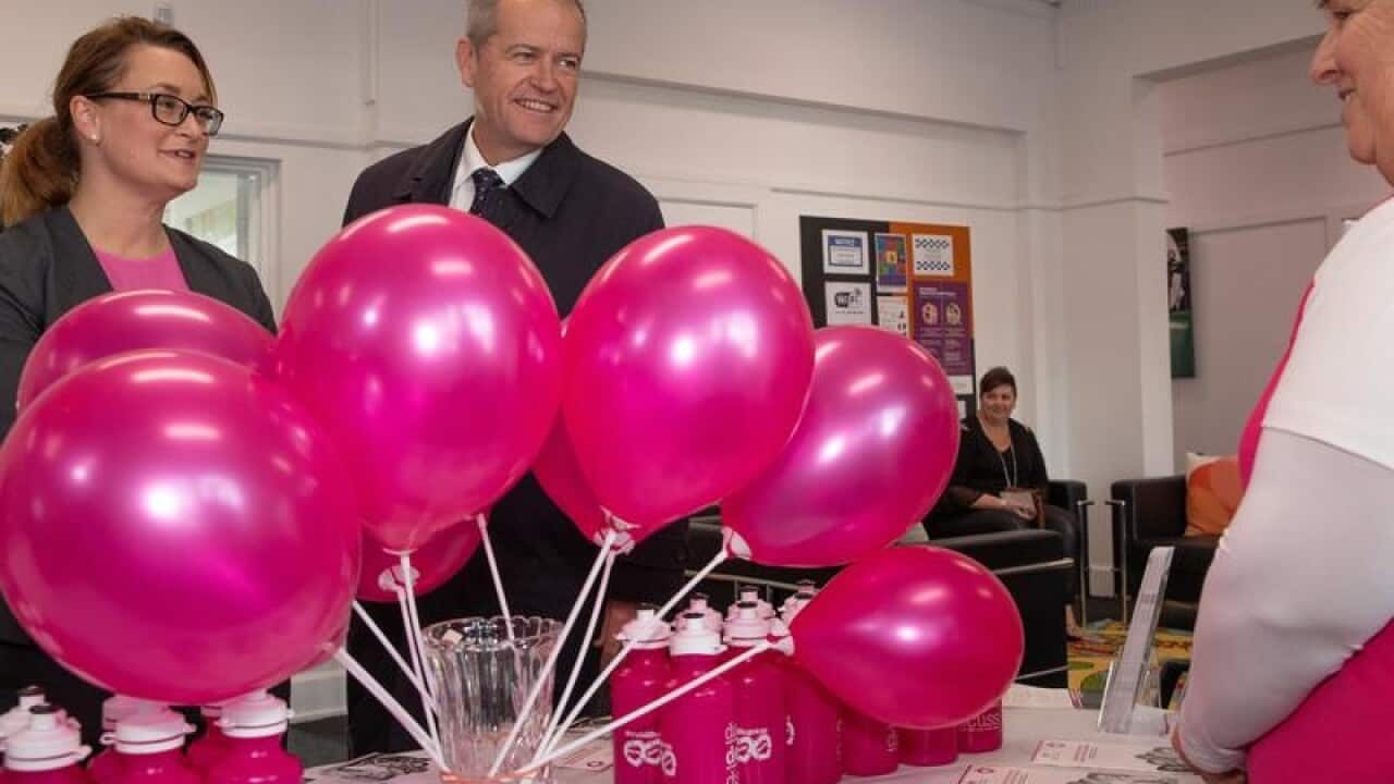 Labor leader Bill Shorten and Member for Braddon Justine Keay