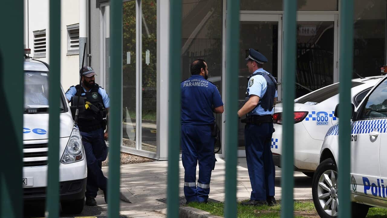 NSW Police and NSW Ambulance attend Plumpton High School.