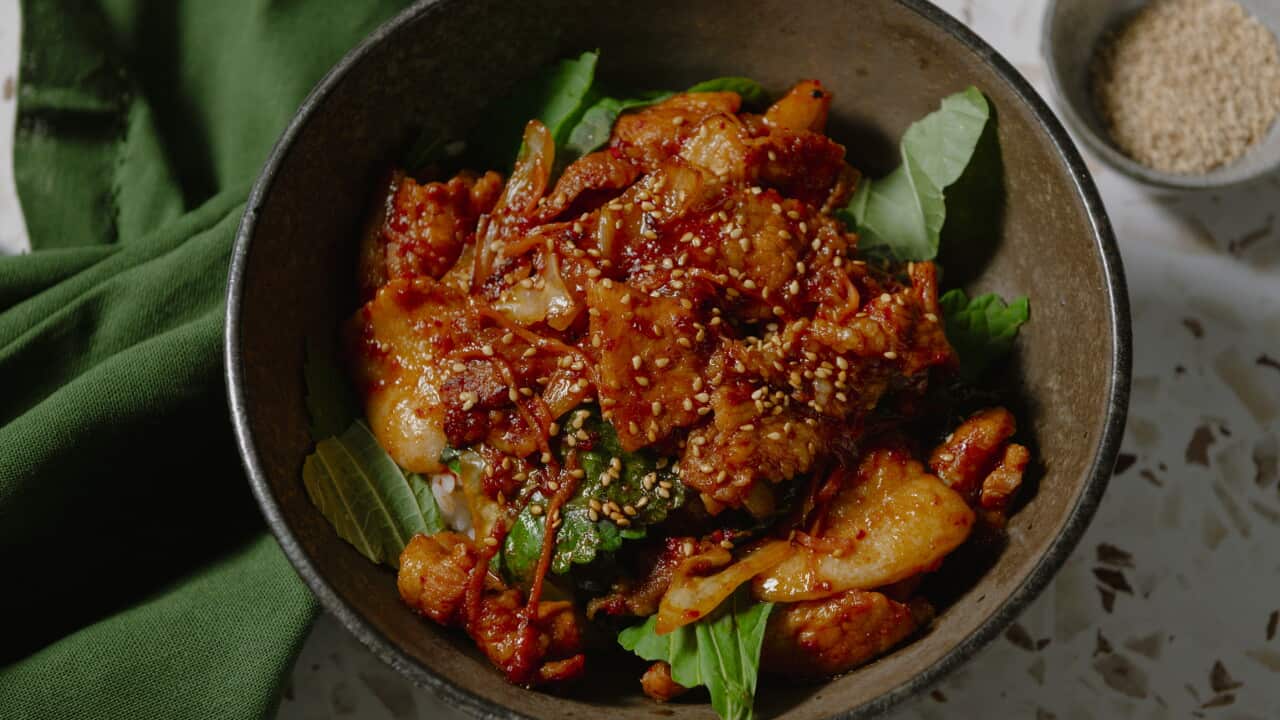 Korean spicy pork bowls