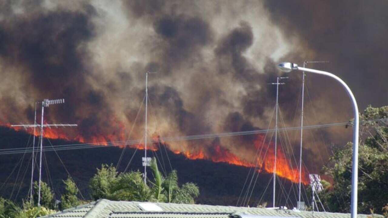 A bushfire in Fingal Bay near Port Stephens