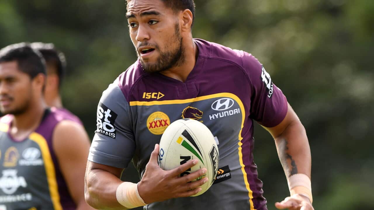 Brisbane Broncos player Joe Ofahengaue
