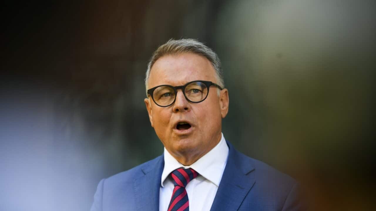 Labor's Joel Fitzgibbon speaks to the media during a press conference at Parliament House.