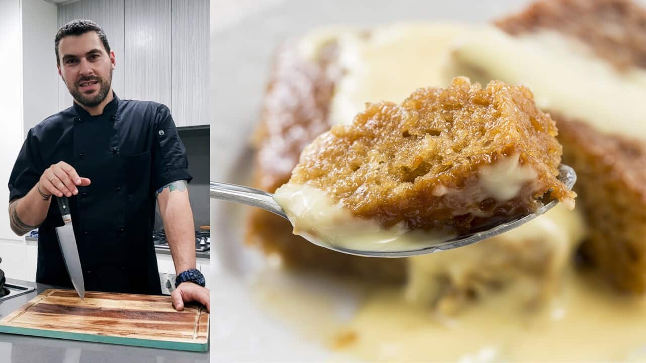 Chef Rafael with malva pudding