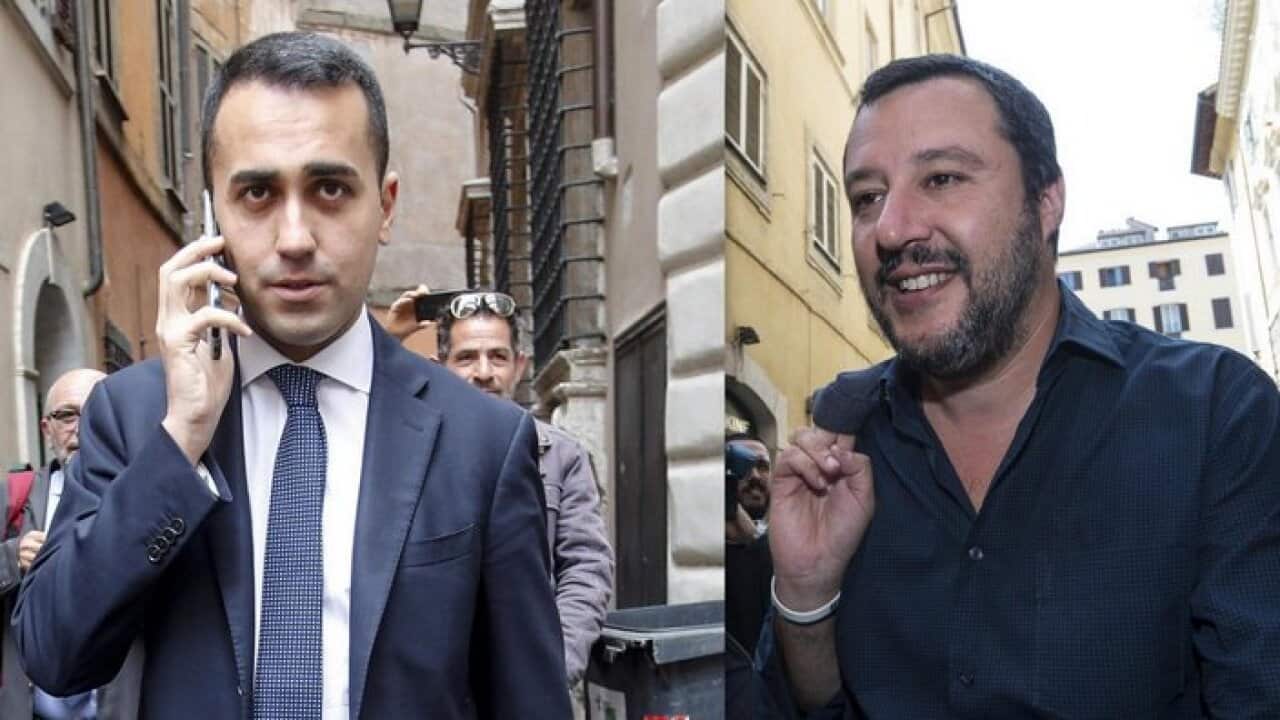 Five-Star Movement leader Luigi Di Maio and League's leader Matteo Salvini