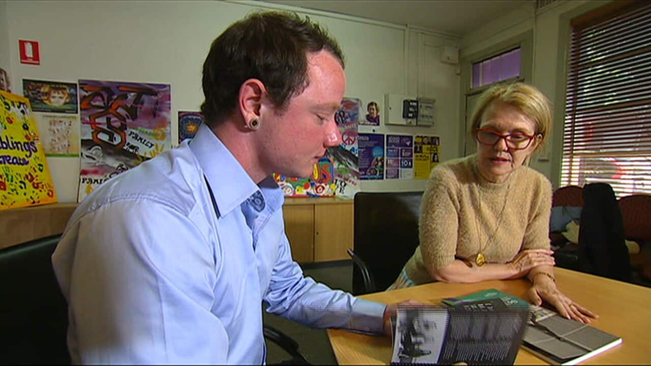 Aedan with the CEO of Create Foundation Jacqui Reed.