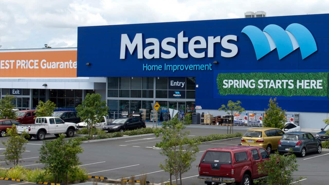 A Masters store is seen at Nerang on the Gold Coast, Monday, Oct. 21, 2013. The Home Improvement chain is a joint venture between Australian Retailer Woolworths Limited and U.S based hardware chain, Lowe's. (AAP Image/Dave Hunt) NO ARCHIVING