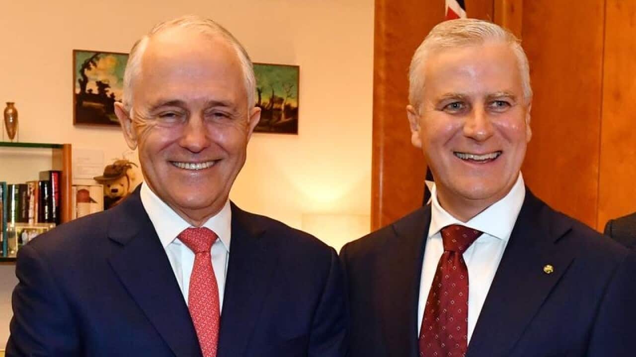 New Deputy Prime Minister Michael McCormack (R)