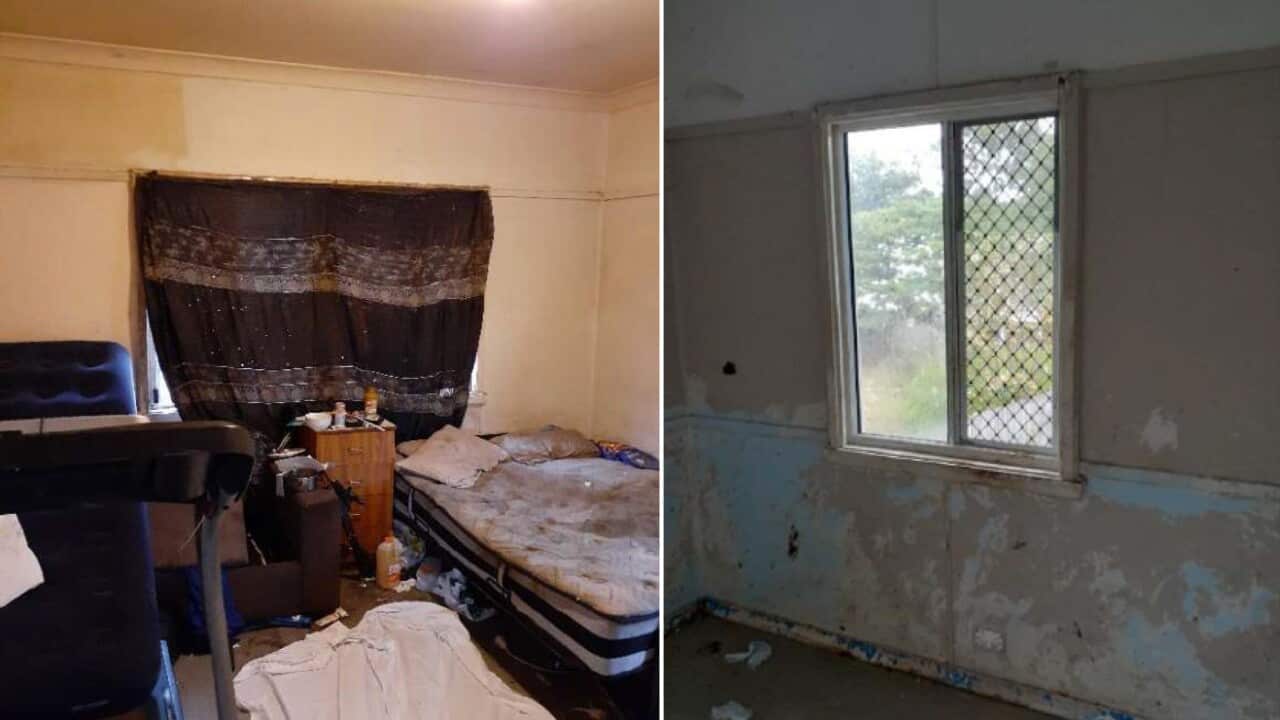 An image of the squalid room two disabled brothers were found it, provided by the Disability Royal Commission.