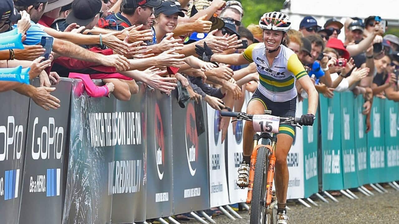 2016 Cairns MTB World Cup Women's XCO Bec Henderson first podium