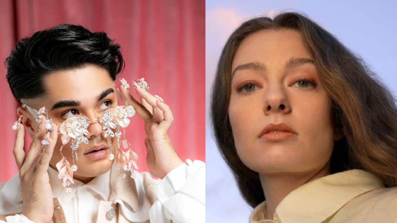 Australia's Sheldon Riley, Greece's Amanda Georgiadi Tenfjord