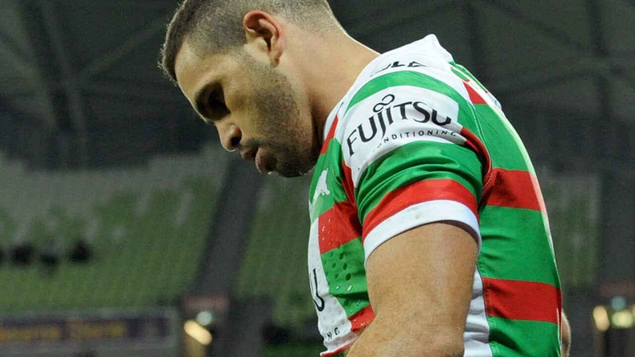 A dejected Greg Inglis of the Rabbitohs