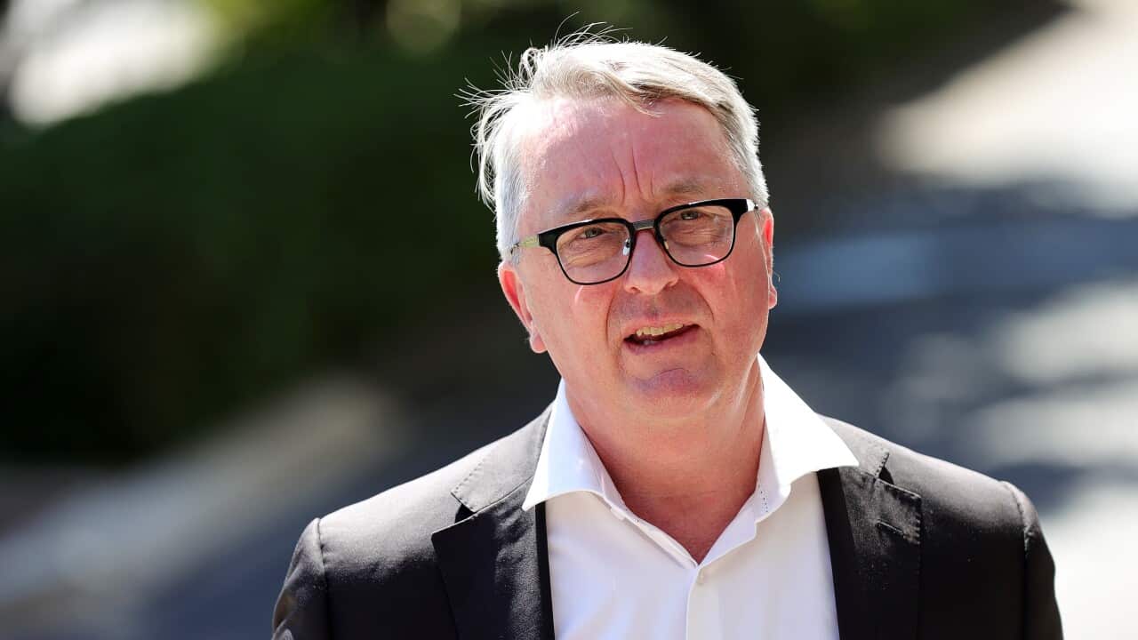 Victorian Health Minister Martin Foley speaks to media at the Alfred Hospital in Melbourne, Wednesday, December 29, 2021. Victoria has seen a massive jump in COVID-19 infections with 3767 new cases and five deaths. (AAP Image/Con Chronis) NO ARCHIVING