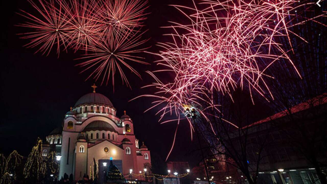Ватромет изнад Храма Светог Саве, Град Београд
