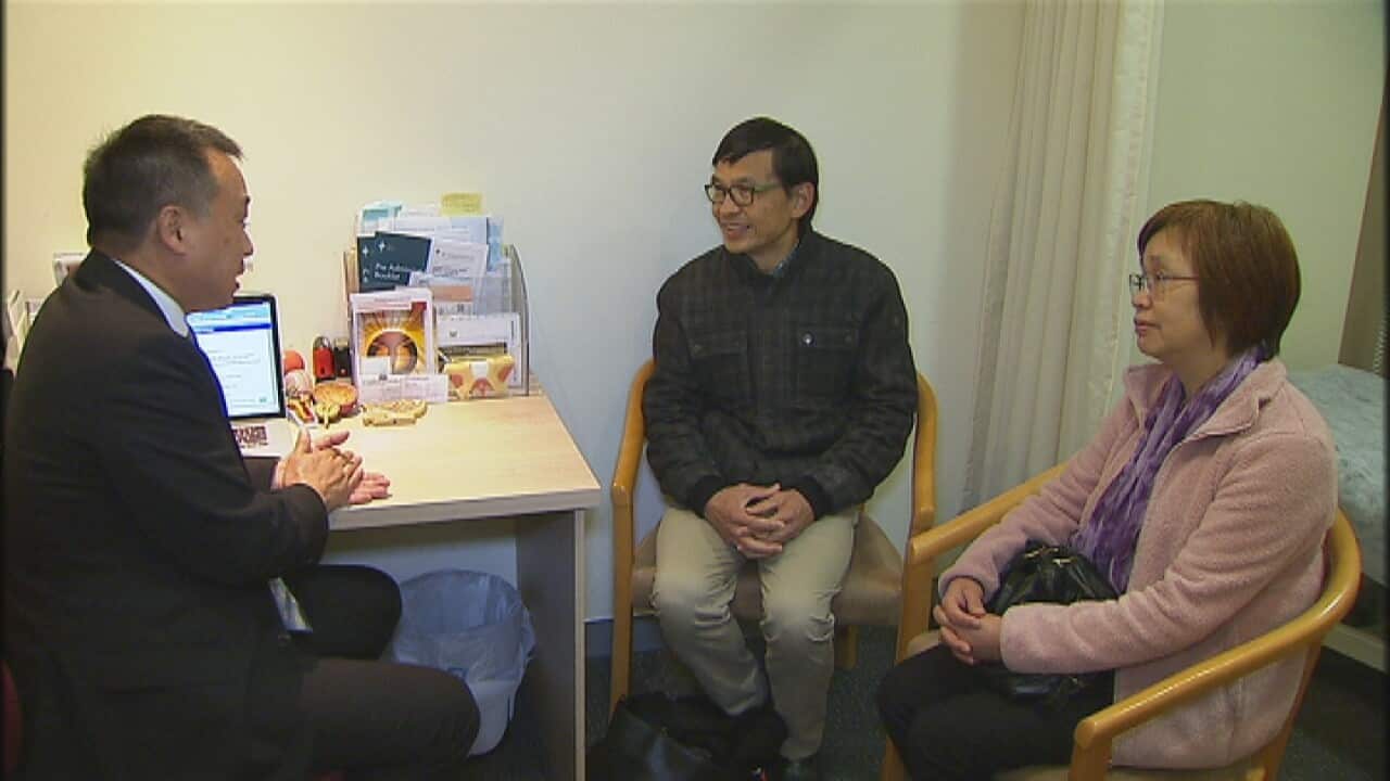 Caption: Urological Surgeon Professor Henry Woo with his patient, Henry Hung (SBS)
