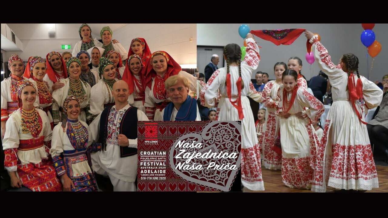 Hrvatski folklorni ansambl Lado - Zapadna Australija (lijevo) i Folklorna grupa Mladi Hrvati - Clifton Hill (desno)