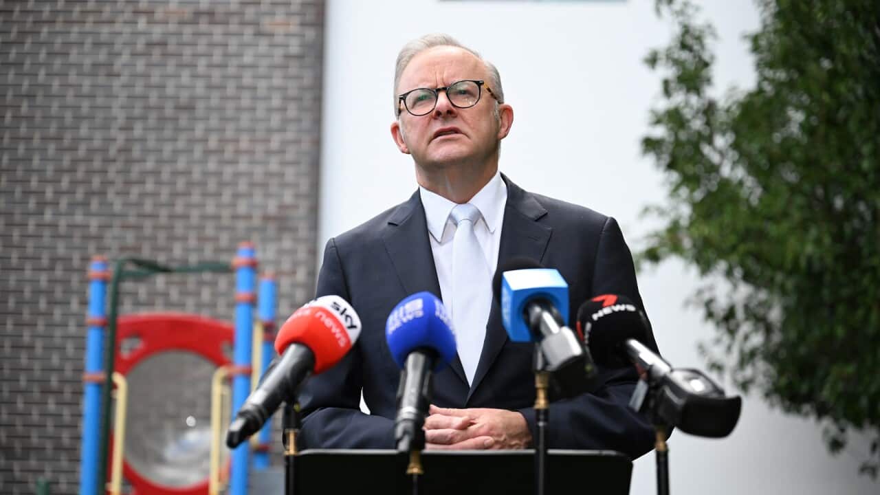 Prime Minister Anthony Albanese speaks to the media (AAP)